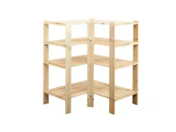 PROREGAL Eckregale^Eckregal Woodland HxBxT 115 x 85 x 50 cm Fachlast 120 kg 4 Fachboden Kiefernholz Natur