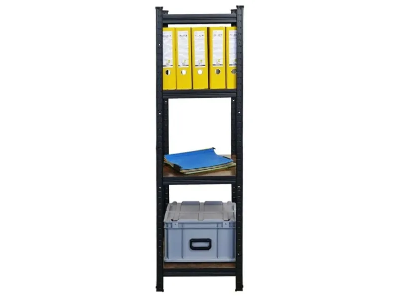 PROREGAL 3er Vintage Series Schwerlastregal Ragnar Set HxBxT 150x45x45cm Fachlast 100kg Vintagebraun-Schwarz