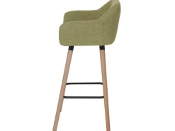 PROREGAL Hocker^2er-Set Barhocker Oslo Mit Lehne Sitzhöhe 79cm Textil Barstuhl Tresenhocker