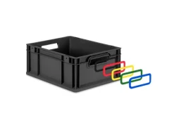 PROREGAL Eurobox Nextgen Color HxBxT 32x30x40cm 30 Liter Griffe Gelb Offen Schwarz Eurobehälter Transportbox Transportbehälter