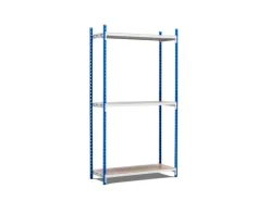 PROREGAL Büroregale^Fachbodenregal Maximus Pro HxBxT 240 x 125 x 80 cm 3 Ebenen Spanplatten-Fachboden Fachlast 278 kg Lichtblau-Lichtgrau