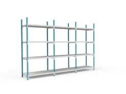 PROREGAL Kunststoffregale^Fachbodenregal Maximus Pro HxBxT 300 x 125 x 50 cm 4 Ebenen PVC-Fachboden Fachlast 248 kg Lichtblau-Lichtgrau