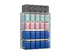 PROREGAL Kunststoffregale^Fachbodenregal Maximus Pro HxBxT 240 x 125 x 120 cm 4 Ebenen Spanplatten-Fachboden Fachlast 248 kg Lichtblau-Lichtgrau