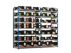 PROREGAL Kunststoffregale^Fachbodenregal Maximus Pro HxBxT 240 x 100 x 30 cm 7 Ebenen Spanplatten-Fachboden Fachlast 286 kg Lichtblau-Lichtgrau