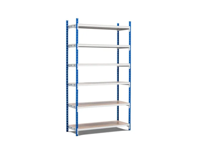 PROREGAL Kunststoffregale^Fachbodenregal Maximus Pro HxBxT 260 x 100 x 100 cm 7 Ebenen Spanplatten-Fachboden Fachlast 249 kg Lichtblau-Lichtgrau