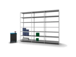 PROREGAL Schwerlastregal^Fachbodenregal Schraubsystem Light-Duty Grundregal HxBxT 300 x 130 x 60 cm 7 Ebenen Fachlast 125 kg Beidseitig Nutzbar