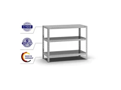 PROREGAL Kellerregale^Fachbodenregal Schraubsystem Light-Duty Grundregal HxBxT 80 x 100 x 40 cm 3 Ebenen Fachlast 125 kg Beidseitig Nutzbar