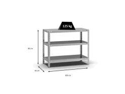 PROREGAL Kellerregale^Fachbodenregal Schraubsystem Light-Duty Grundregal HxBxT 80 x 100 x 40 cm 3 Ebenen Fachlast 125 kg Beidseitig Nutzbar