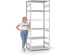 PROREGAL Fachbodenregal Stecksystem T-Profil Heavy-Duty Grundregal HxBxT 250 x 100 x 60 cm 6 Ebenen Fachlast 330 kg Beidseitig Nutzbar