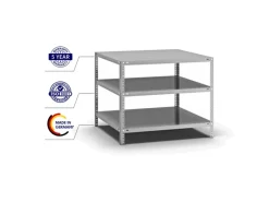 PROREGAL Metallregale|Kellerregale^Fachbodenregal Schraubsystem Heavy-Duty Grundregal HxBxT 80 x 100 x 80 cm 3 Ebenen Fachlast 350 kg Beidseitig Nutzbar