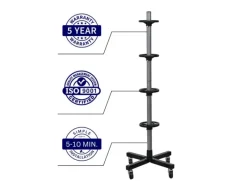 PROREGAL Fahrbarer Felgenbaum CARRERO für Autoreifen HxBxT 115,5 x 46 x 46 cm Bis Zu 4 Reifen Schwarz