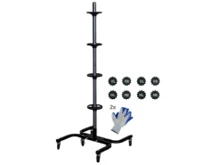 PROREGAL Regale Schwarz^Fahrbarer Felgenbaum CARRERO XL Für 4 Autoreifen Bis 295 mm HxBxT 118 x 85 x 58 cm Schwarz Reifenständer