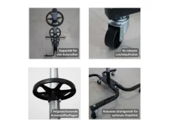 PROREGAL Regale Schwarz^Fahrbarer Felgenbaum CARRERO XL Für 4 Autoreifen Bis 295 mm HxBxT 118 x 85 x 58 cm Schwarz Reifenständer