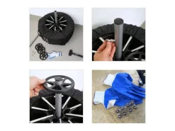 PROREGAL Regale Schwarz^Fahrbarer Felgenbaum CARRERO XL Für 4 Autoreifen Bis 295 mm HxBxT 118 x 85 x 58 cm Schwarz Reifenständer