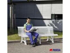 PROREGAL Sitzbänke^Gartenbank Jamaika 3 Sitzer HxBxT 80 x 150 x 64cm Witterungskunststoff & UV Beständiger Kunststoff Parkbank Sitzbank