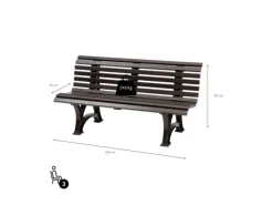 PROREGAL Sitzbänke^Gartenbank Jamaika 3 Sitzer HxBxT 80 x 150 x 64cm Witterungskunststoff & UV Beständiger Kunststoff Parkbank Sitzbank
