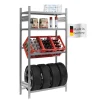 PROREGAL Weitere Regale^Getränkekisten- & Reifenregal Chiemsee Tire Made in Germany HxBxT 200 x 106 x 43,5 cm 3 Kisten auf 1 Ebene & 4 Reifen & 2 Boards Verzinkt
