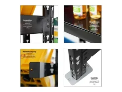 PROREGAL Getränkekistenregal Gaardasee HxBxT 180 x 160 x 30 cm 6 Kisten & 5 Boards Schwarz Freistehend Kistenständer Getränkeregal