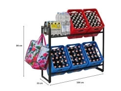 PROREGAL Getränkekistenregal KÖNIGSSEE PLUS inkl. 2 Haken & 6 Auflageträger HxBxT 84 x 104 x 33 cm Für 6 Kisten