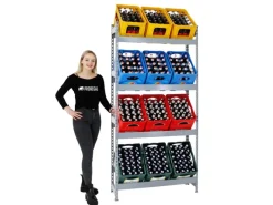 PROREGAL Getränkekistenregal Getränkeregal High Big Camel HxBxT 200 x 100 x 30 cm