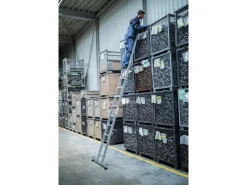 PROREGAL Klapptritte^Klappleiter 2-Teilig mit Traverse 2 x 8 Sprossen