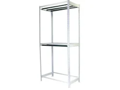 PROREGAL Kleiderstangenregal Metal Doppel HxBxT 300 x 120 x 75 cm Weiß Kleiderständer Garderobe Klamottenregal Stangenregal Regal