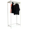 PROREGAL Garderoben^Kleiderstangenregal Metal Einzel HxBxT 200 x 120 x 50 cm Weiß Kleiderständer Garderobe Klamottenregal Stangenregal Regal