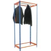 PROREGAL Kleiderstangenregal Metal Einzel HxBxT 200 x 90 x 50 cm Blau/Orange Kleiderständer Garderobe Klamottenregal Stangenregal Regal