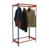 PROREGAL Kleiderstangenregal Metal Einzel HxBxT 150 x 90 x 50 cm Blau/Orange Kleiderständer Garderobe Klamottenregal Stangenregal Regal