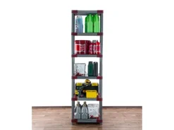 PROREGAL Kunststoffregale^Kunststoffregal Big Grey Bear Extra-Tall HxBxT 220 x 70 x 46 cm Fachlast 160 kg Grau/Rot