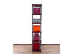 PROREGAL Kunststoffregale^Kunststoffregal Big Grey Bear Extra-Tall HxBxT 220 x 70 x 46 cm Fachlast 160 kg Grau/Rot