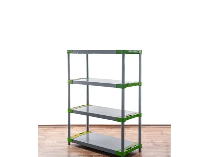 PROREGAL Kunststoffregale^Kunststoffregal Grey Bear Low HxBxT 138 x 90 x 46 cm Fachlast 120 kg Grau/Grün