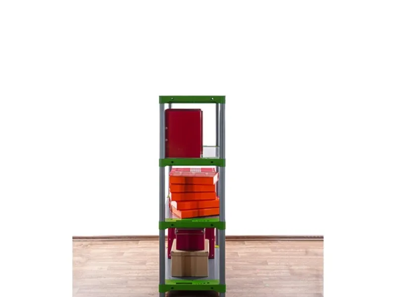 PROREGAL Kunststoffregale^Kunststoffregal Grey Bear Low HxBxT 138 x 90 x 46 cm Fachlast 120 kg Grau/Grün