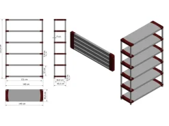 PROREGAL Kunststoffregal Grey Bear Extra-Tall HxBxT 220 x 140 x 46 cm Fachlast 70 kg Grau/Grün