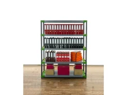 PROREGAL Kunststoffregale^Kunststoffregal Grey Bear Tall HxBxT 180 x 150 x 46 cm Fachlast 70 kg Grau/Grün