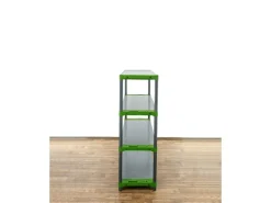 PROREGAL Kunststoffregal Grey Bear Low HxBxT 138 x 150 x 46 cm Fachlast 70 kg Grau/Grün