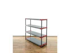 PROREGAL Kunststoffregale^Kunststoffregal Big Grey Bear Low HxBxT 138 x 150 x 46 cm Fachlast 120 kg Grau/Rot