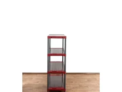 PROREGAL Kunststoffregal Big Grey Bear Low HxBxT 138 x 120 x 46 cm Fachlast 160 kg Grau/Rot