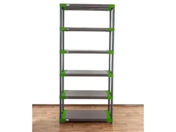 PROREGAL Kunststoffregal Grey Bear Extra-Tall HxBxT 220 x 110 x 46 cm Fachlast 120 kg Grau/Grün