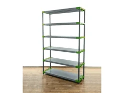 PROREGAL Kunststoffregal Big Grey Bear Extra-Tall HxBxT 220 x 130 x 46 cm Fachlast 120 kg Grau/Grün