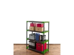 PROREGAL Kunststoffregale^Kunststoffregal Big Grey Bear Low HxBxT 138 x 110 x 46 cm Fachlast 160 kg Grau/Grün