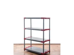 PROREGAL Kunststoffregale^Kunststoffregal Big Grey Bear Low HxBxT 138 x 80 x 46 cm Fachlast 160 kg Grau/Rot