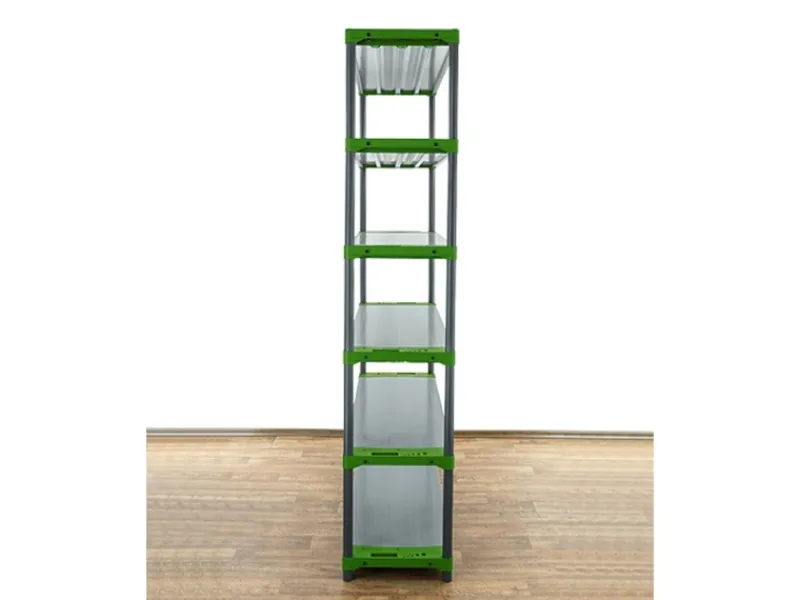 PROREGAL Kunststoffregale^Kunststoffregal Grey Bear Extra-Tall HxBxT 220 x 130 x 46 cm Fachlast 70 kg Grau/Grün