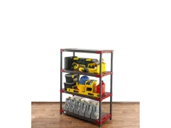 PROREGAL Kunststoffregale^Kunststoffregal Big Grey Bear Low HxBxT 138 x 100 x 46 cm Fachlast 160 kg Grau/Rot