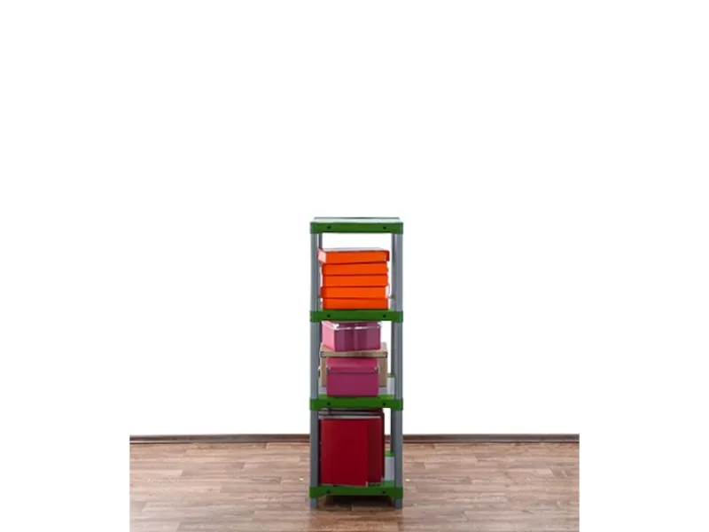 PROREGAL Kunststoffregale^Kunststoffregal Grey Bear Low HxBxT 138 x 70 x 46 cm Fachlast 120 kg Grau/Grün