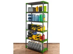 PROREGAL Kunststoffregale^Kunststoffregal Big Grey Bear Extra-Tall HxBxT 220 x 90 x 46 cm Fachlast 160 kg Grau/Grün