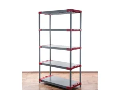 PROREGAL Kunststoffregale^Kunststoffregal Big Grey Bear Tall HxBxT 180 x 80 x 46 cm Fachlast 160 kg Grau/Rot