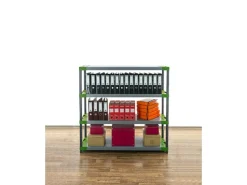 PROREGAL Kunststoffregal Big Grey Bear Low HxBxT 138 x 140 x 46 cm Fachlast 120 kg Grau/Grün