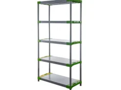 PROREGAL Kunststoffregale^Kunststoffregal Grey Bear Tall HxBxT 180 x 80 x 46 cm Fachlast 120 kg Grau/Grün