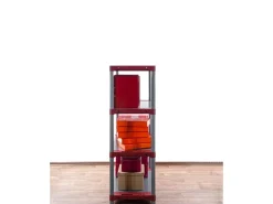 PROREGAL Kunststoffregale^Kunststoffregal Grey Bear Low HxBxT 138 x 90 x 46 cm Fachlast 120 kg Grau/Rot